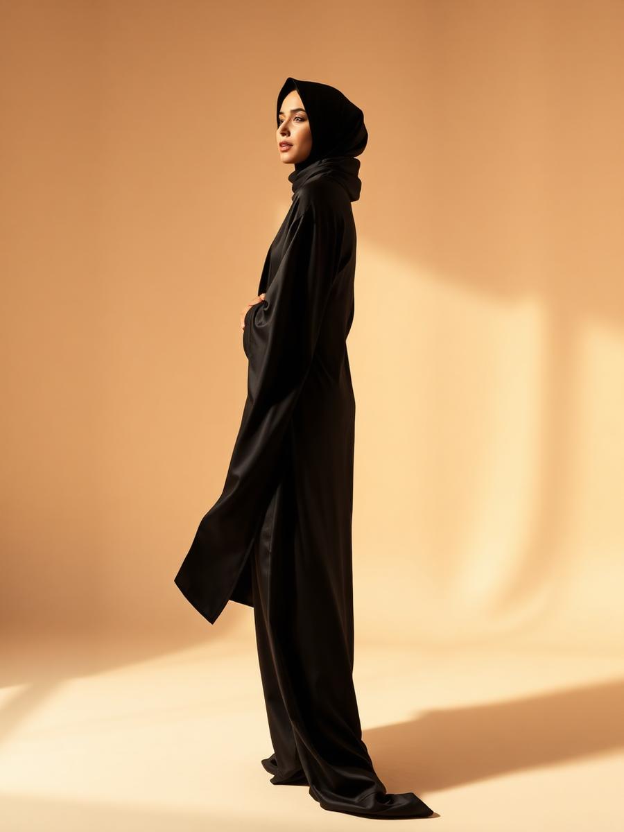 Luxury Satin Open Abaya